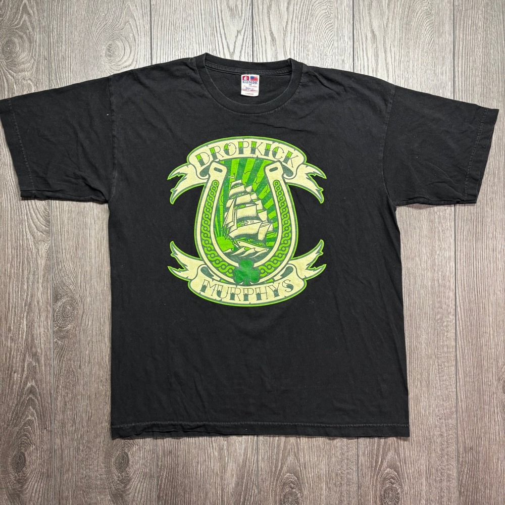 Dropkick Murphys Band Shirt Mens Large Black Bayside Made in USA Celtic Punk Tee